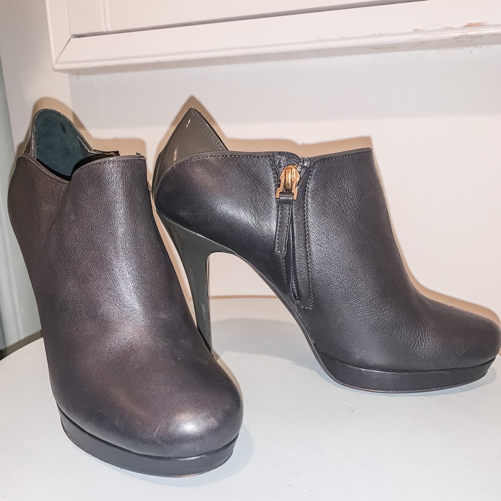 YSL Gun Metal Grey Heeled Booties